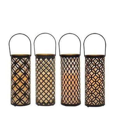 Black & Gold Metal Lantern, 4 Asstd. Sold Individually - The Fox Decor